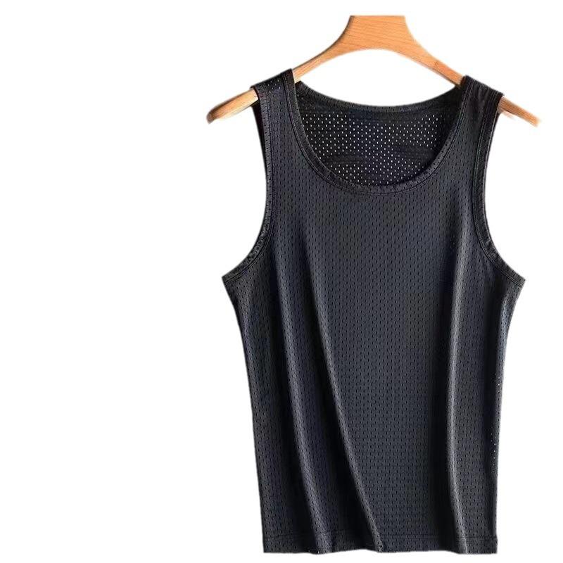 タンクトップ メンズ 男性用 吸汗 接触冷感 ポリエステル メッシュ ノースリーブ 運動 スポーツ 部屋着