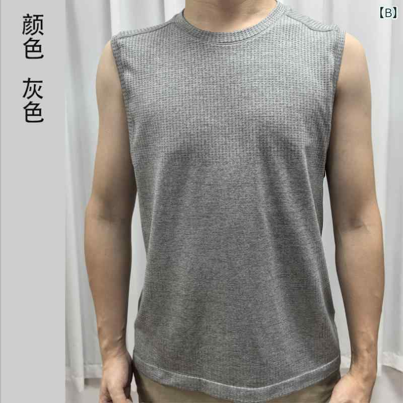 スポーツタンクトップ メンズ 男性用 バスケットボール 速乾性 ノースリーブ Tシャツ ポリエステル 接触冷感 薄手 運動着 ルームウェア 普段使い ブラック グレー