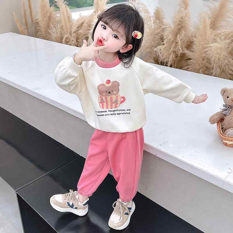 子供用セットアップ 長袖スウェット トレーナー ロングパンツ 2点セット ガールズ ベビー キッズ 女の..