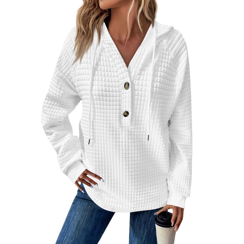 パーカー レディース 秋冬 無地 キルティング フード付き ボタン留め ルーズ 長袖 チュニック丈 スウェ..