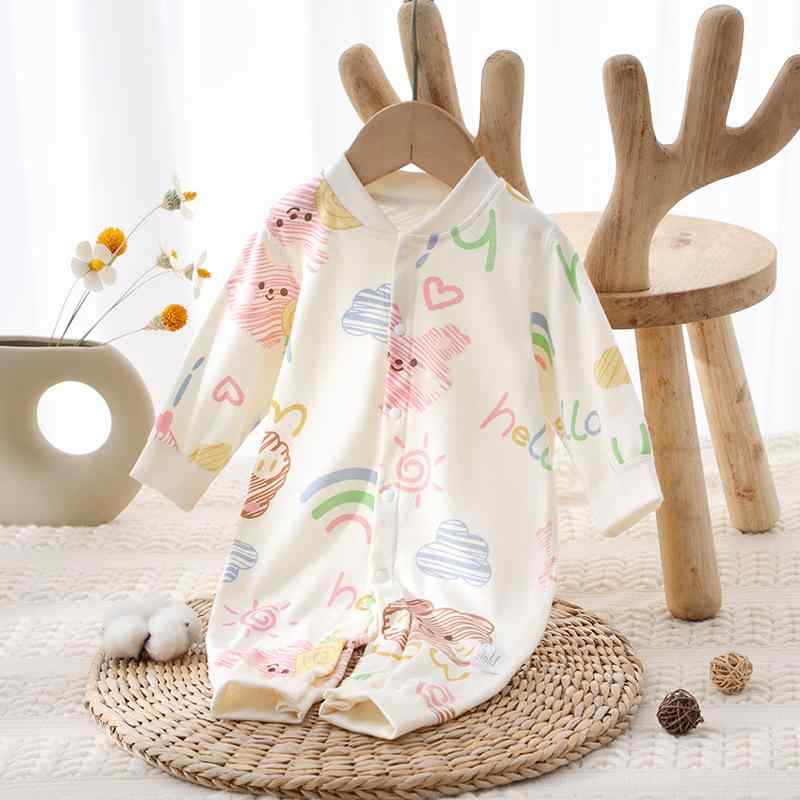 ロンパース ベビー 春秋 長袖 綿 無地 アニマル柄 熊 クマ ウサギ 恐竜 パジャマ 寝巻き 部屋着 普段使い かわいい 男の子 女の子 新生児 幼児