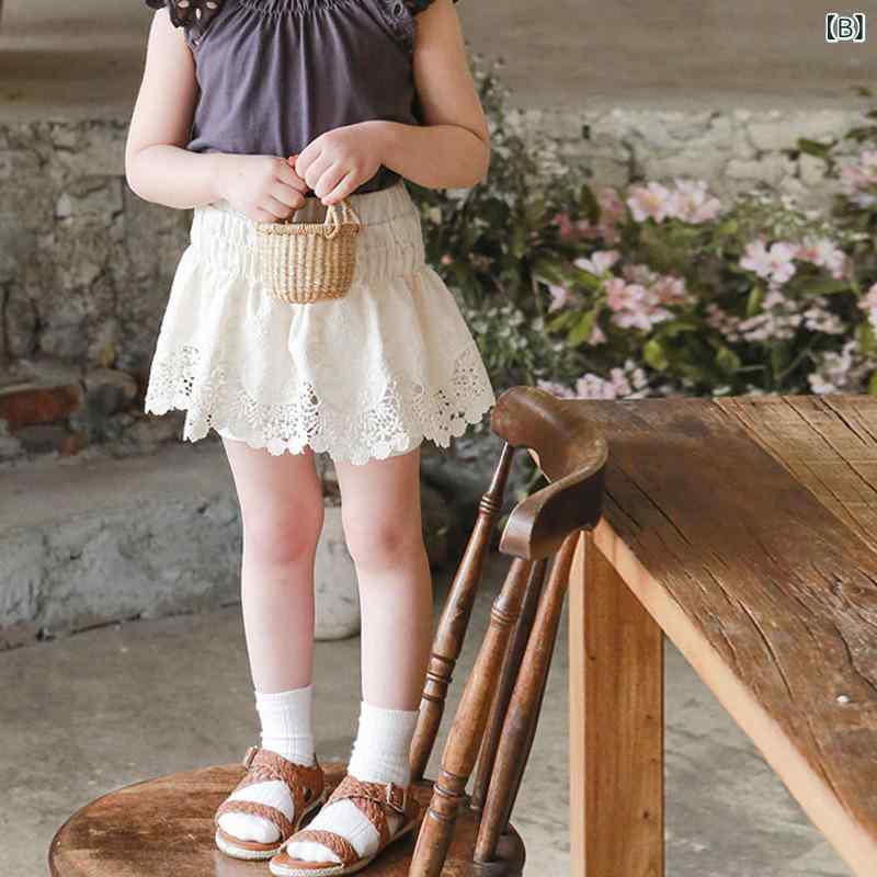 子供服 パンツ スカート 女の子 コットン レース フリル 花柄 ボヘミアン 90cm 100cm 110cm 120cm 130cm 140cm 150cm