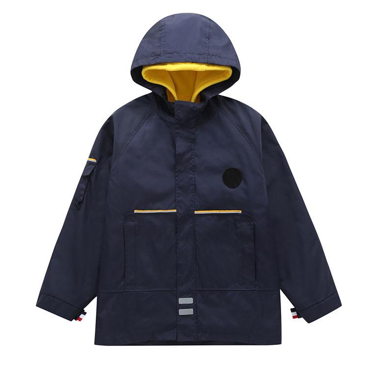 キッズ アウター ウインドブレーカー 上着 ジャンパー 子供服 裏起毛 フリース パーカー 取り外し可能 フード付き ジャケット 男の子 女の子 撥水 防風 通学 遠足 アウトドア 秋冬