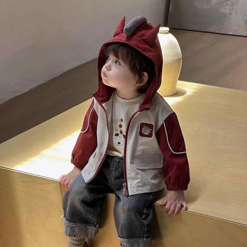 子供服 ジャケット ベビー服 男の子 秋物 長袖 トップス A類 幼児 ボーイズ カートーン柄 フード付き アウター ポリエステル 73CM 80cm 90cm...