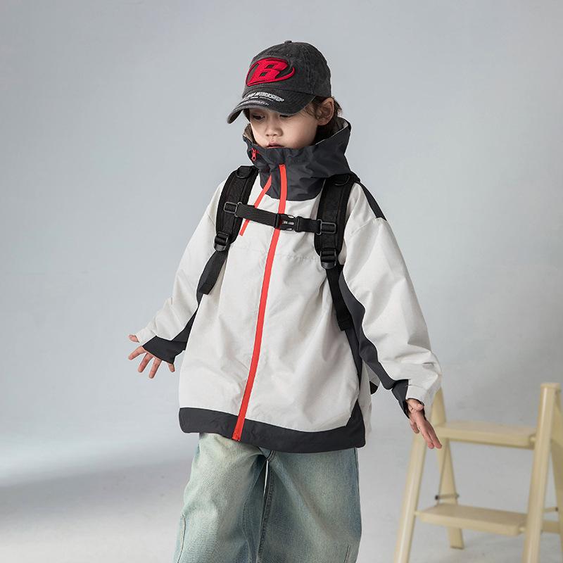 子供服 アウター ジャケット 男の子 秋物 ブルゾン ジャンパー 配色 ミドル丈 120cm 130cm 140cm 150cm 160cm 170cm 180...