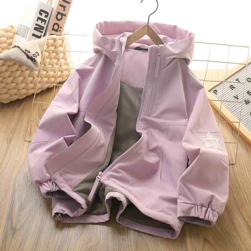 子供服 ジャケット 女の子 春秋 コート かわいい おしゃれ 秋服 裏起毛 普段着 長袖 アウター ピンク パープル イエロー グリーン 120 130 140 150 160