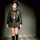 子供服 PUレザー ジャケット 男女兼用 立襟 クラシックデザイン アウター 親子コーデ 春秋 普段使い ショート丈 ブラック系 90 100 110 120 ...