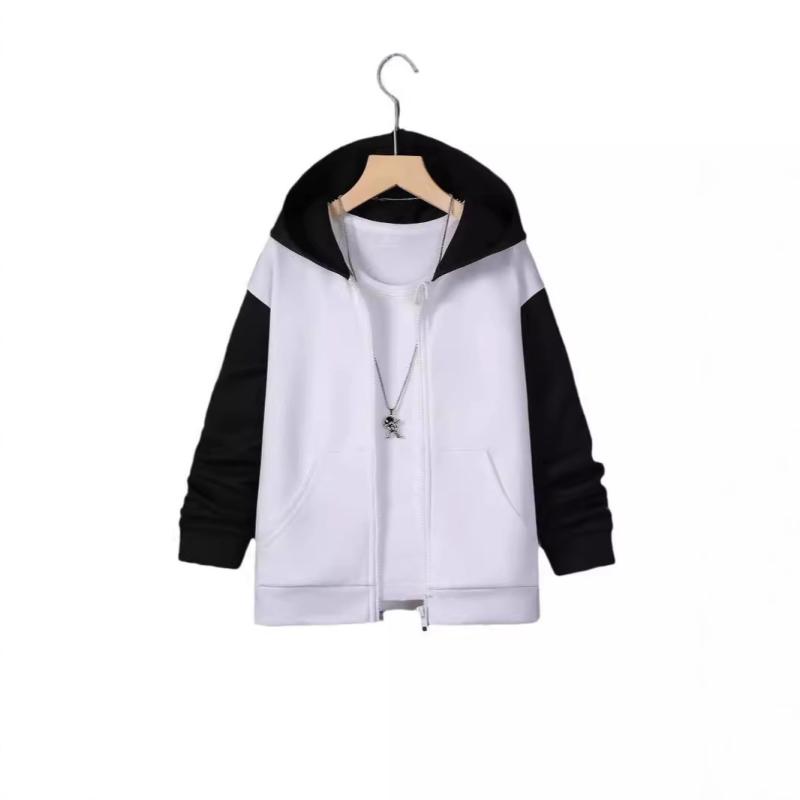 キッズ アウター ジャケット 秋冬 長袖 配色 8歳 9歳 10歳 11歳 12歳 13歳 14歳 欧米風 ポリエステル スポーティー