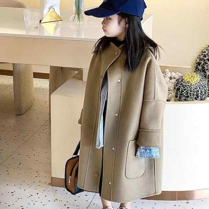 子供服 コート 女の子 中綿入り フード付き 厚手 メルトン アウター ジャケット ミドル丈 秋冬 かわいい 普段着 通学着 ベージュ ブラック系 キャメル系