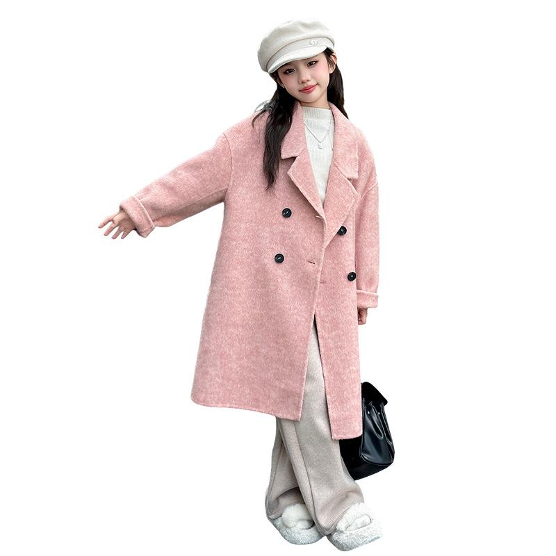 子供服 アウター 女の子 ウール コート 秋冬 厚手 中綿 ロング丈 ウール ポリエステル ピンク系 ベージュ系 120cm 130cm 140cm 150cm...