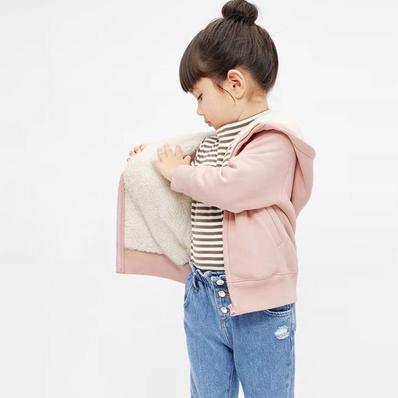 子供用アウター キッズ 男女兼用 羊羔絨 ジャケット 防風 フード付き トップス 厚手 防寒 中長丈 100cm 110cm 120cm 130cm 140cm...