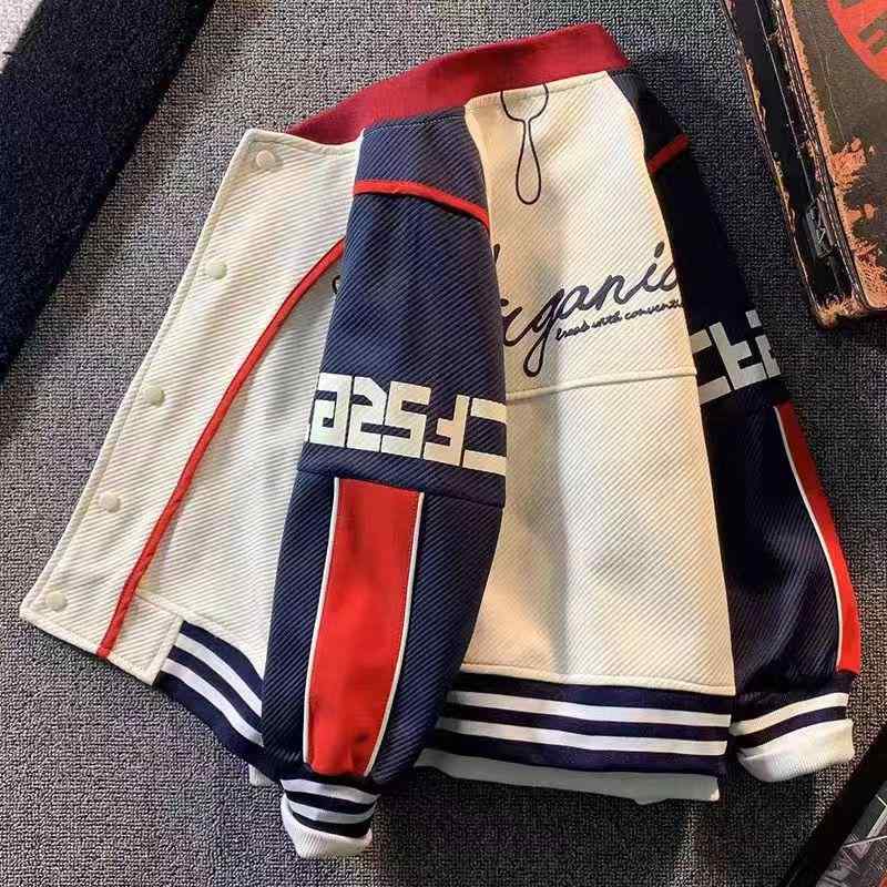 子供用ジャケット キッズベースボールジャケット 男の子 アウター 秋冬 スポーツスタイル 110cm 120cm 130cm 140cm 150cm 160cm 170cm レッド グリーン ポリエステル