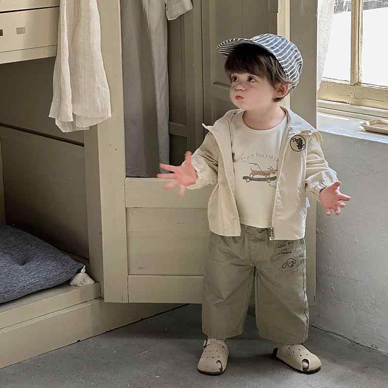 子供服 ジャケット ベビー服 男の子 秋物 コットン100% 長袖 パーカー 前開き フード付き ミドル丈 ア..