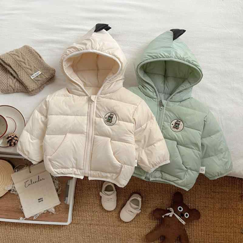 子供服 ダウンジャケット 男の子 冬 カートゥーン 恐竜 フード付き 軽量 ホワイトダックダウン 暖かい ..