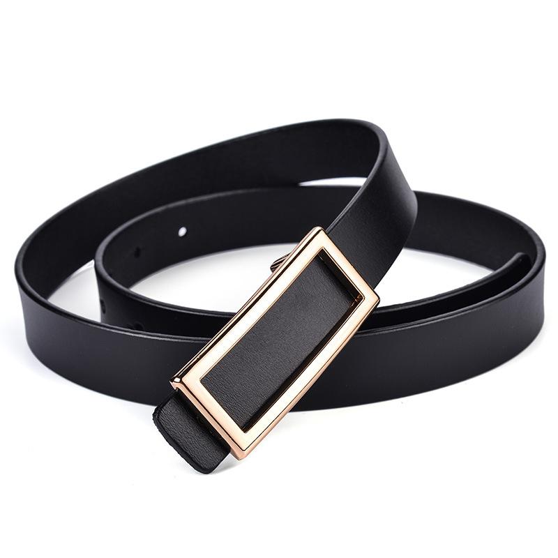 ベルト レディース 女性用 本革 牛革 レザー スムース 平滑バックル ウエストベルト 長方形 カジュアル..