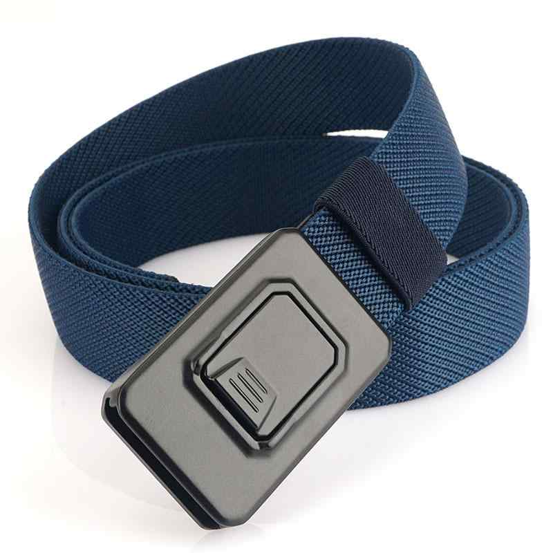 ベルト 男性用 編み込み 伸縮性 ポリエステル アルミニウム合金 カジュアル スタイリッシュ ビジネス 通勤 ブラック ダークグレー アーミーグリーン ロイヤルブルー コーヒー色 ダークカーキ 120cm