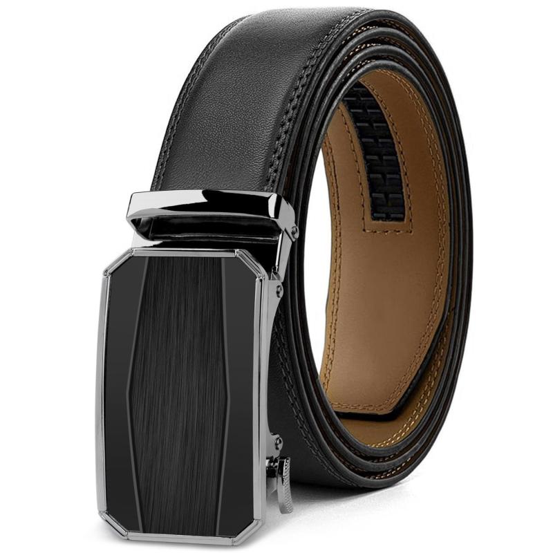 ベルト 男性用 レザーベルト 本革 自動バックル ビジネス カジュアル 普段使い 幅広 ブラック ブラウン..