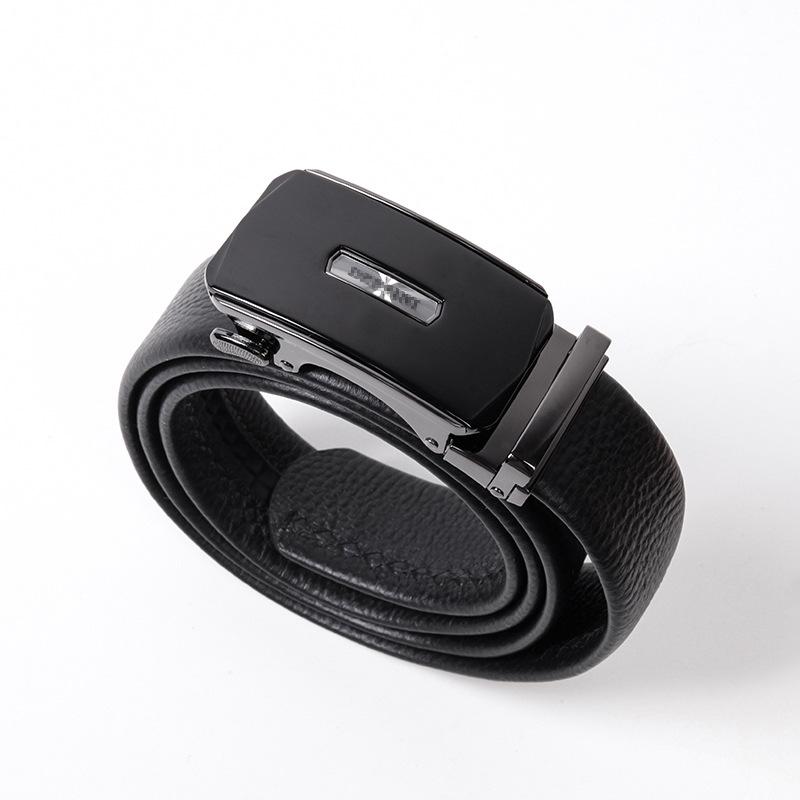ベルト メンズ 男性用 牛革 合金 オートロック ビジネス カジュアル 普段使い 黒 ブラック 花柄 幅広 ..