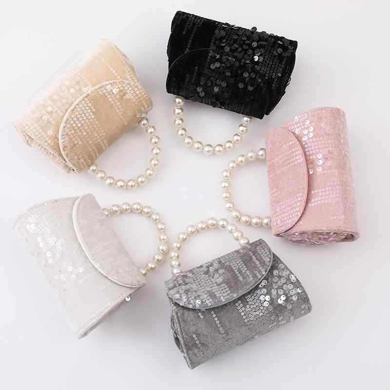 子供用バッグ 秋冬 毛織 パール シ