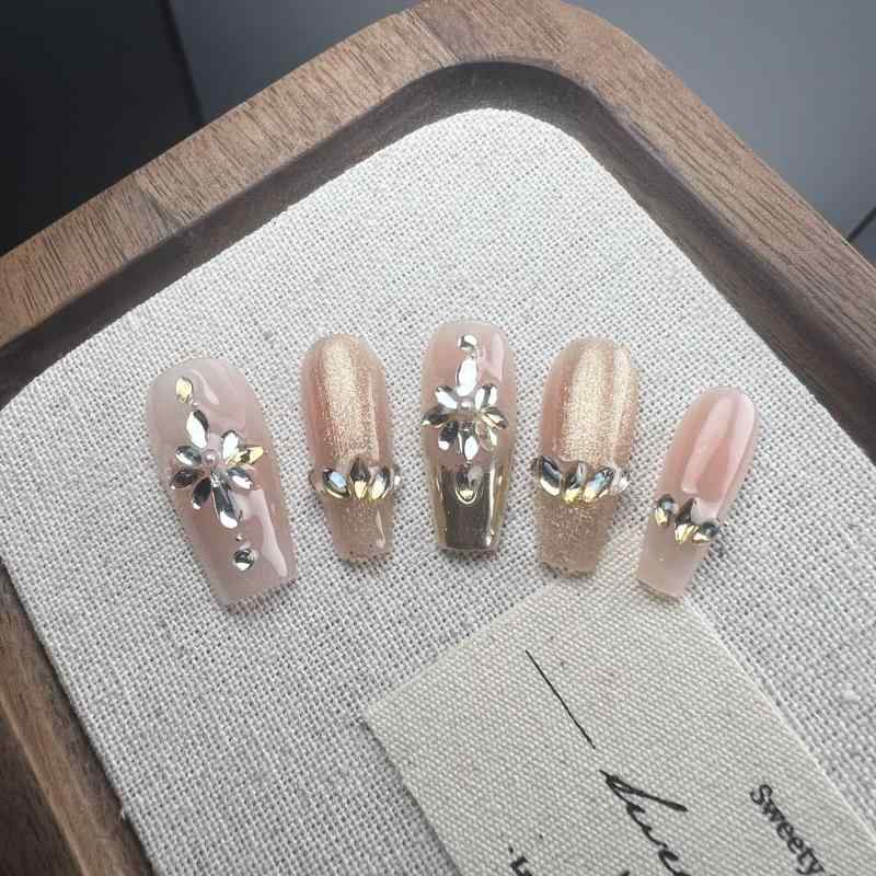 つけ爪 レディース 手作り ほっぺ 渐変 マジックミラーパウダー フラッシュダイヤモンド 気質 美爪 か..