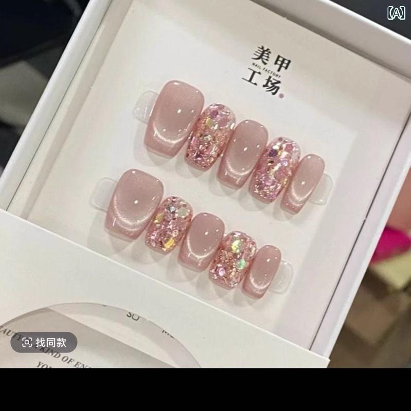 ネイルチップ レディース つけ爪 ハンドメイド 猫眼 法式 ネイル ステッカー かわいい ?色 ?古 甜美 中国風 辣妹 爆? 氷透 小清新 ?? 欧美 甜酷