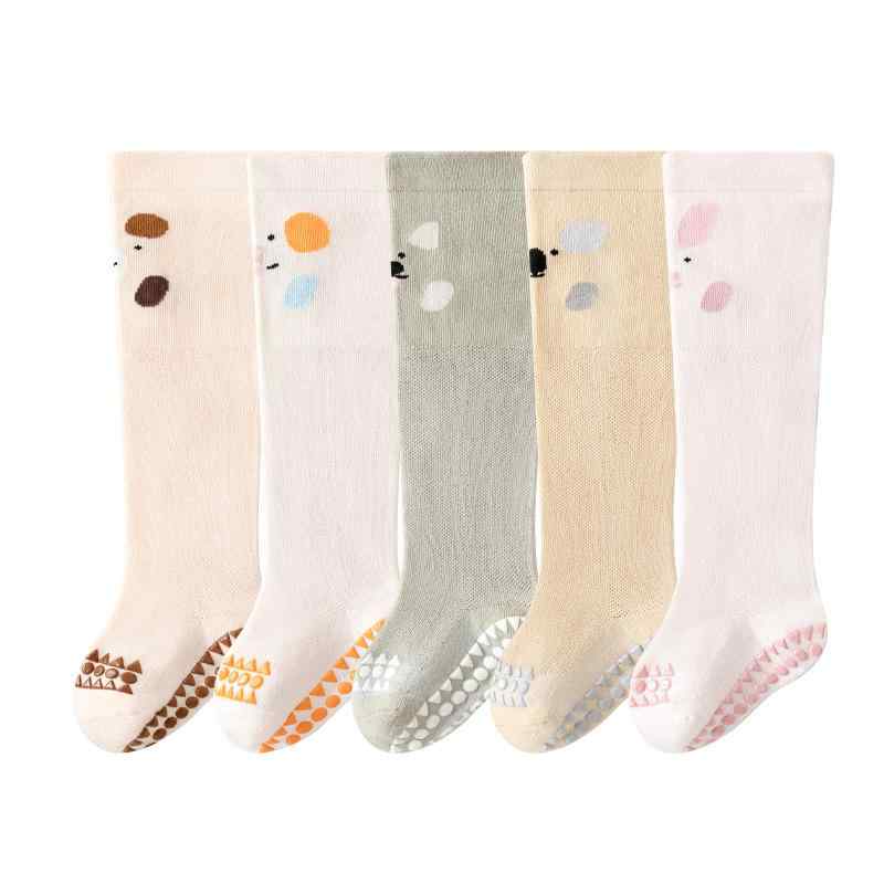 靴下 ベビー キッズ 薄手 ハイソックス 子供 かわいい 滑り止め付き メッシュ 通気性 吸汗 長め 0歳 1..