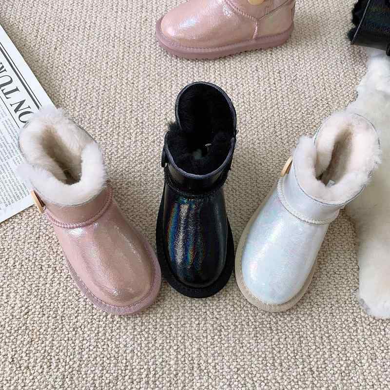 ブーツ キッズ ベビー 子供用 本革 スノーブーツ ショートブーツ 防寒ブーツ 裏ボア 暖か 牛革 秋冬 防..