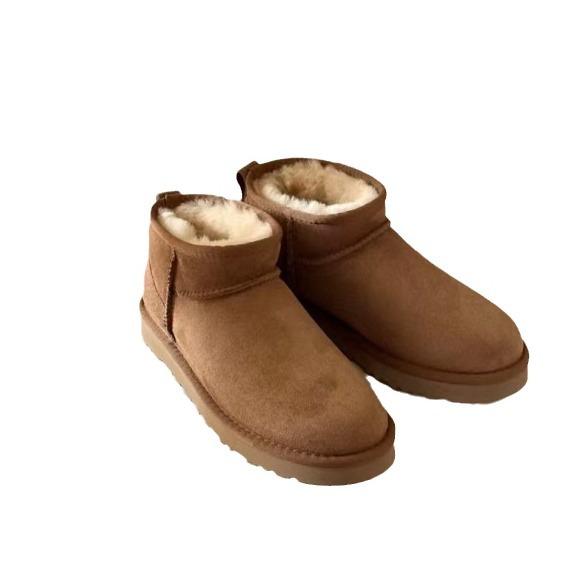 雪地ブーツ レディース 羊毛 フラット底 スリップオン ラウンドトゥ ローカット 軽量 暖かい 防寒 耐摩耗 EVA ぺたんこ カジュアル 秋冬 ミニ 栗色 グレー ブラウン ブラック