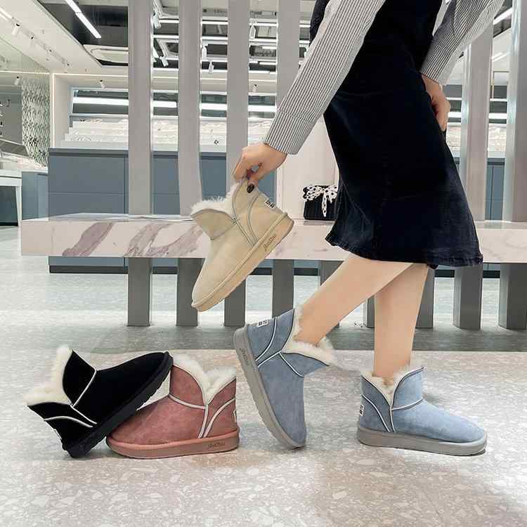 雪地ブーツ レディース 防寒 暖かい 裏起毛 厚底 ショートブーツ スノーブーツ スリッポン ローヒール 婦人靴 かわいい ブラック ホワイト ピンク ブルー