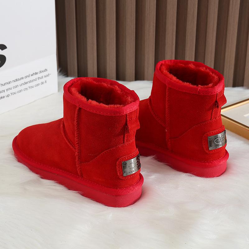 雪地ブーツ レディース 防寒 暖か ショートブーツ 裏起毛 フラットソール 滑り止め plain 秋冬 ブラック ブラウン グレー ピンク ワインレッド ネイビー