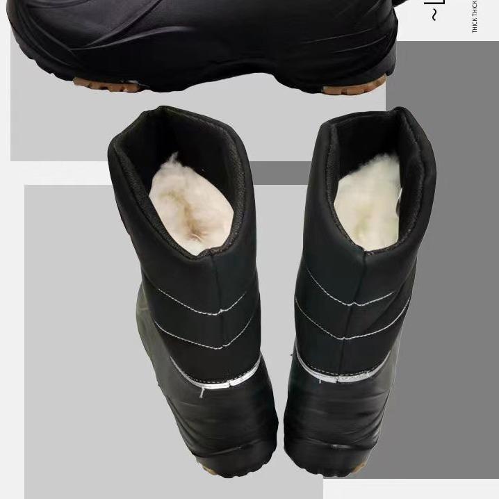 雪地靴 メンズ 男性用 防水 防滑 撥水 保温 スノーブーツ ミドル丈 アウトドア フィッシング シューズ ..