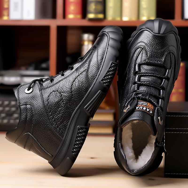 靴 メンズ 冬用 スノーブーツ 裏起毛 暖かい レザー 綿靴 男性用 羊革 一体型 防寒 バランス 滑り止め 履きやすい 普段使い カジュアル 38 39 40 41 42 43 44 ブラック