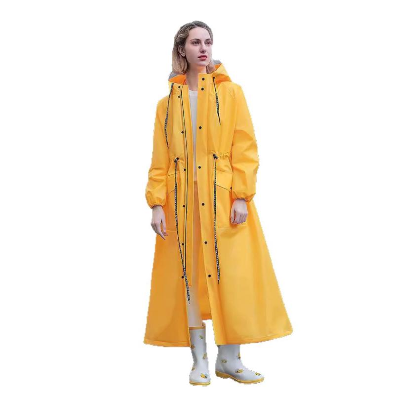 レインコート 男性用 女性用 大人用 シングル ロング丈 全身 防水 暴雨対策 自転車 バイク 金盞黄 奶油白 曜石黒 M L XL