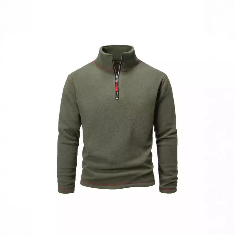 メンズ フリースジャケット 秋冬 立襟 プルオーバー 青年 無地 普段使い アウトドア 伸縮性 ポリエステ..