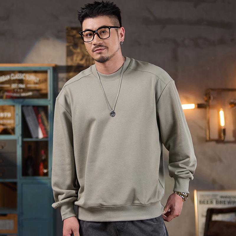 スウェット メンズ 男性用 プルオーバー ライトアウター リブ 切り替え コットン 綿100% ゆったり ルー..