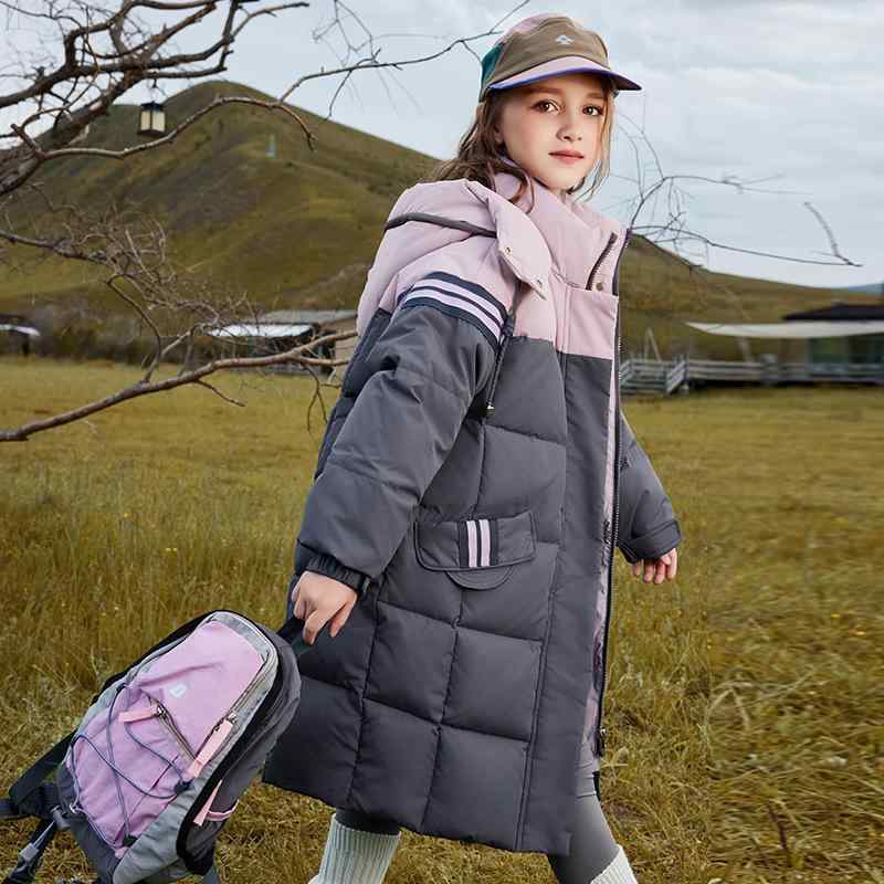 子供服 ガールズ ダウンジャケット 中綿入り コート ロング丈 厚手 冬 アウター フード付き 130cm 140c..