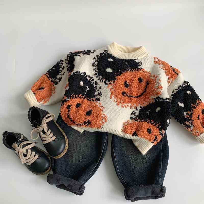 子供服 ニット 子供用 セーター 秋冬 男の子 ニットセーター 長袖 プルオーバー 丸首 アニマル柄 ジャ..