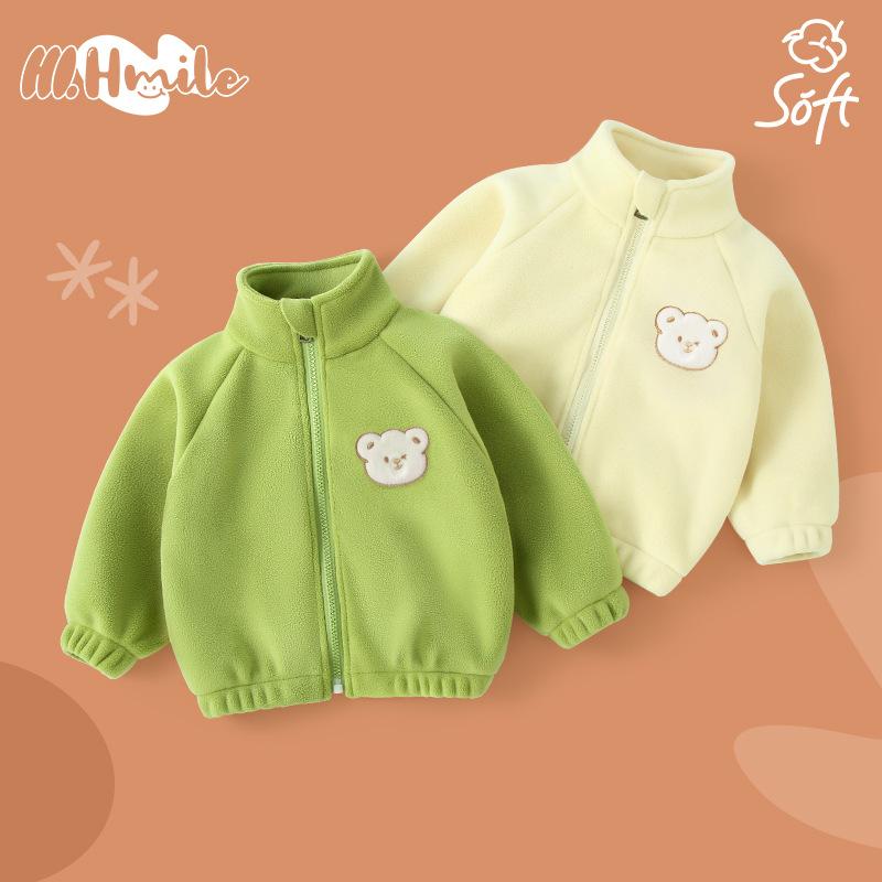 ベビー キッズ アウター フリース ジャケット 上着 男女兼用 幼児 子供服 冬 防寒 80 90 100 110 120cm..