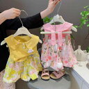 子供用パンツセット かわいいウサギ耳 花柄 半袖トップス ショートパンツ 薄手 夏服 ピンク イエロー 80cm 90cm 100cm 110cm 120cm ...