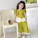 キッズ 女の子用 セットアップ ノースリーブ トップス ロングパンツ 2点セット 森ガール 90 100 110 120 130 140 かわいい おしゃれ 薄...