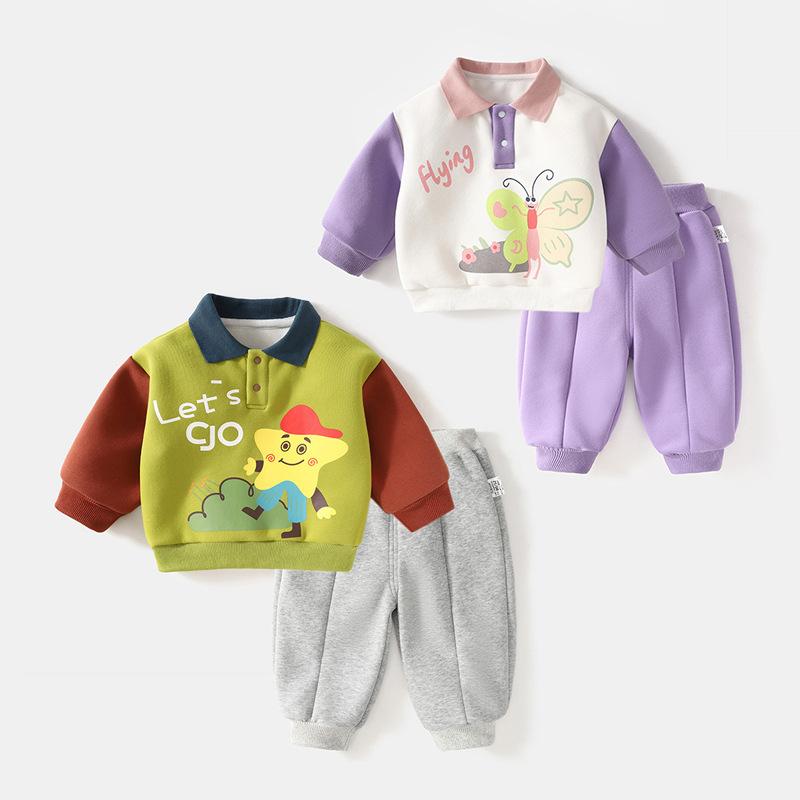 キッズ スウェット 上下セット 春秋 ベビー服 男の子 女の子 長袖 トップス パンツ 子供服 運動着 2点..