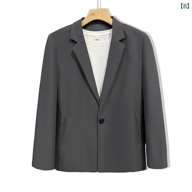 ジャケット メンズ 男性用 テーラードジャケット 春秋 カジュアル ゆったりサイズ 黒 ブラック グレー 灰色 ブルー 青 S M L XL 2XL 3XL 4XL