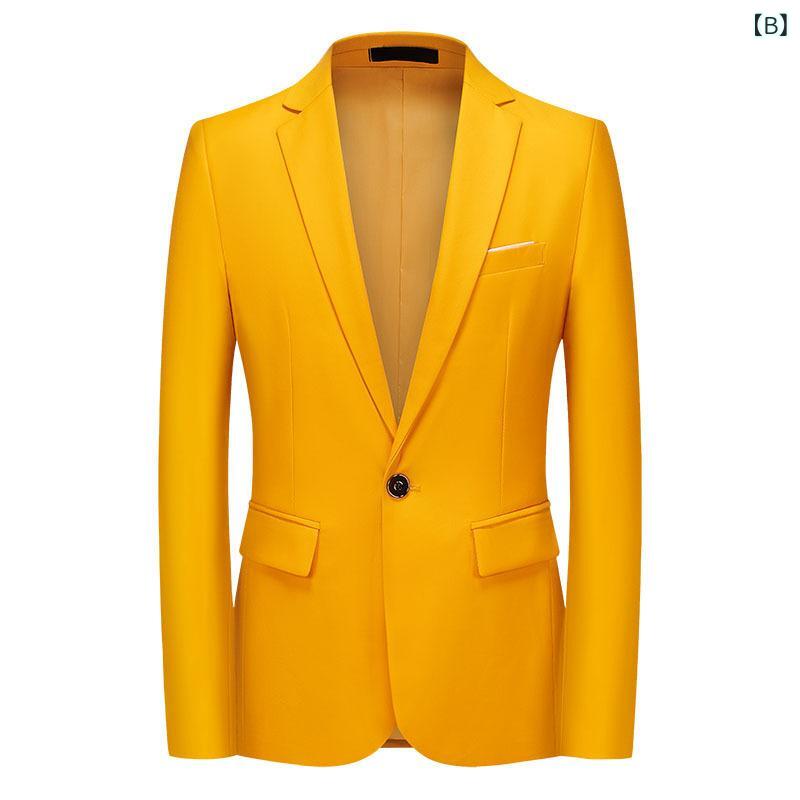 スーツ メンズ 男性用 紳士服 ビジネス カジュアル テーラードジャケット ポリエステル 無地 スリムフィット 春秋 白 黄色 紫 グレー 黒 ワインレッド 緑 青 赤 ピンク カーキ