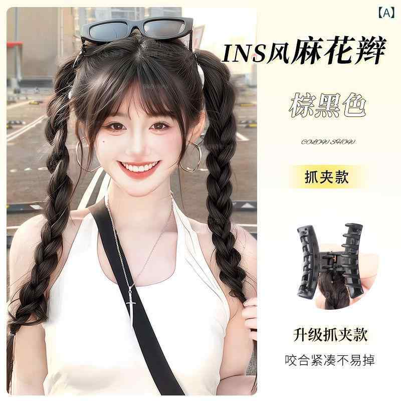 つけ毛 レディース ポニーテール エクステ グラデーション ロング ストレート カール 春夏 ブラウン ブ..