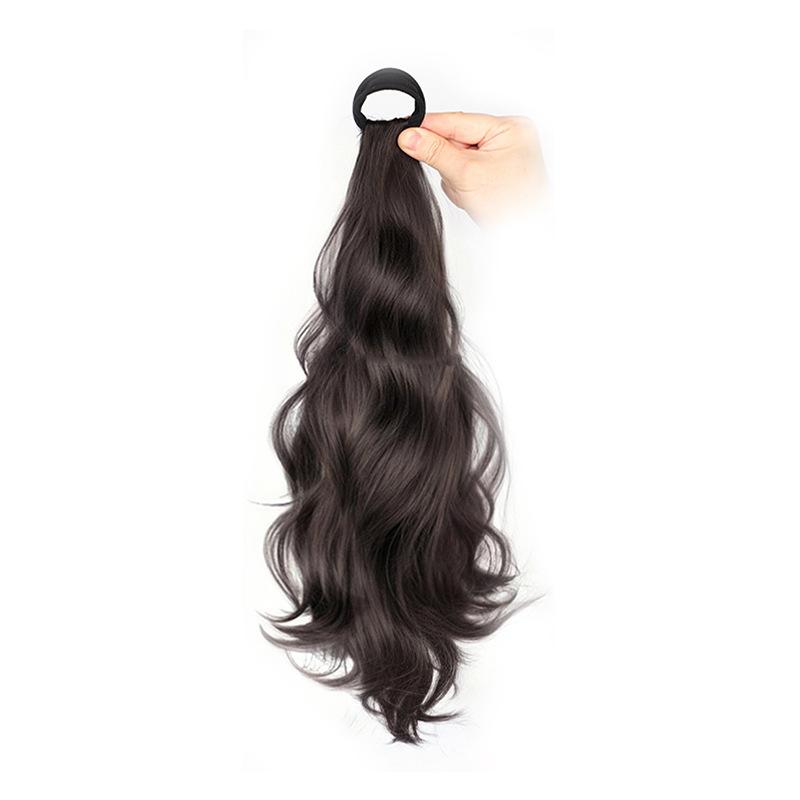 ヘアエクステンション レディース ポニーテール ロングヘア 高温耐熱ファイバー Extensions ブラック ダークブラウン ナチュラル カール イージーポニー 自然 デート パーティー