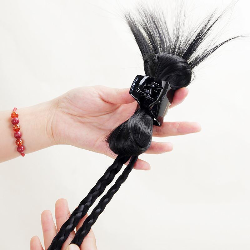 ヘアエクステンション レディース ポニーテール 手編み バタフライ ヘアクリップ グラデーションカラー エクステ ブラック ブラウン ブロンド