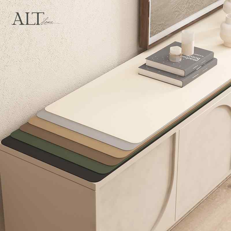 テーブルマット PVCレザー テーブルクロス 玄関マット 防水 防汚 長方形 無地 シンプル モダン 杏仁白