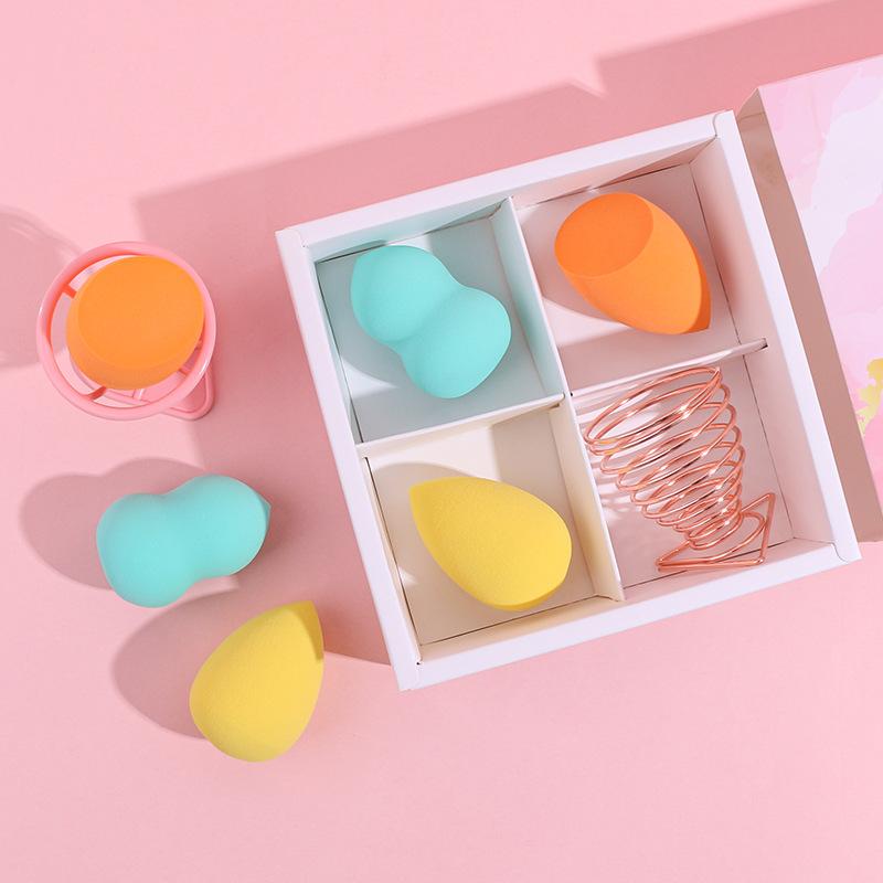 メイクアップスポンジ 収納ケース パフ 乾湿両用 大理石柄 メイク用スポンジ セット
