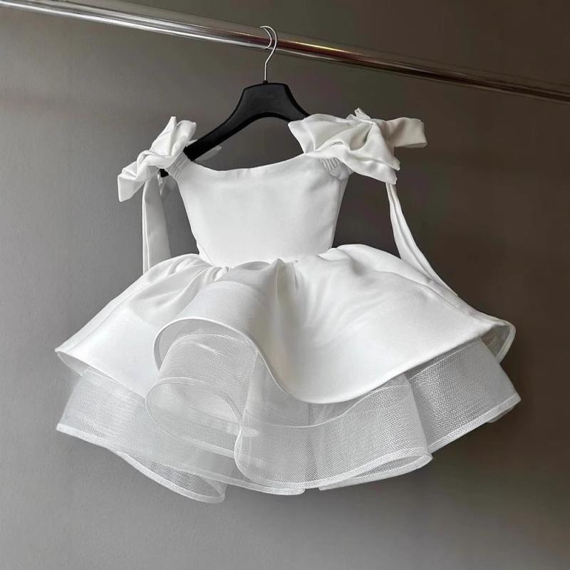 子供用フォーマルドレス 女の子 チュールスカート バタフライリボン プリンセスドレス 誕生日会 発表会 演奏会 春夏 秋冬 80cm 90cm 100cm 110cm 120cm 130cm 140cm 150cm ホワイト ヨーロッパ