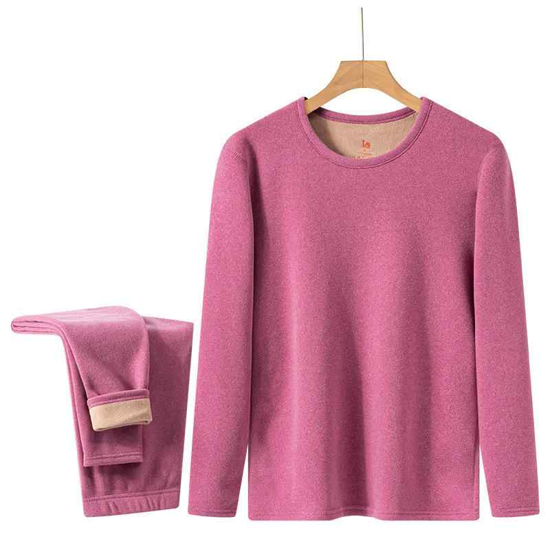 インナー レディース 上下セット 裏起毛 あったかインナー 肌着 長袖 長ズボン 保温 伸縮性 ストレッチ ラウンドネック 無地 ポリエステル 秋冬